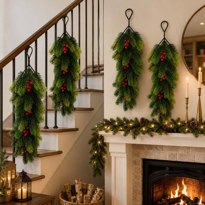 Christmas Tree Artificial - Single Artificial Pine Hanging Sprays Decor