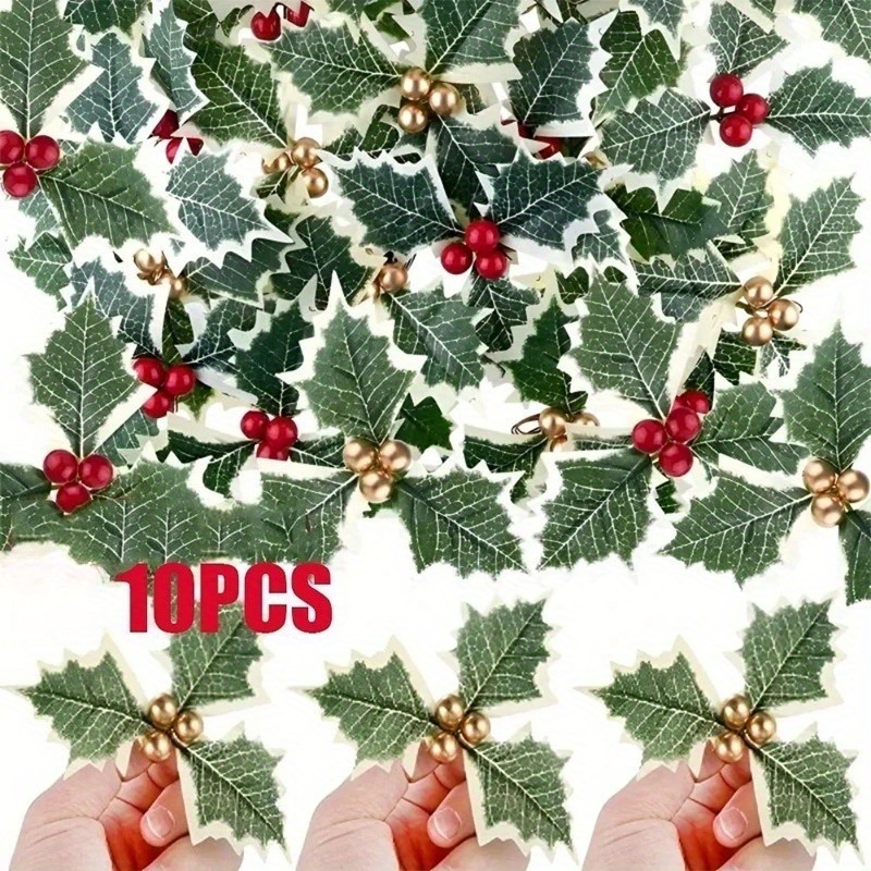 10 Pcs Artificial Holly Berrie - огляд і ціна Christmas Wreath Fake