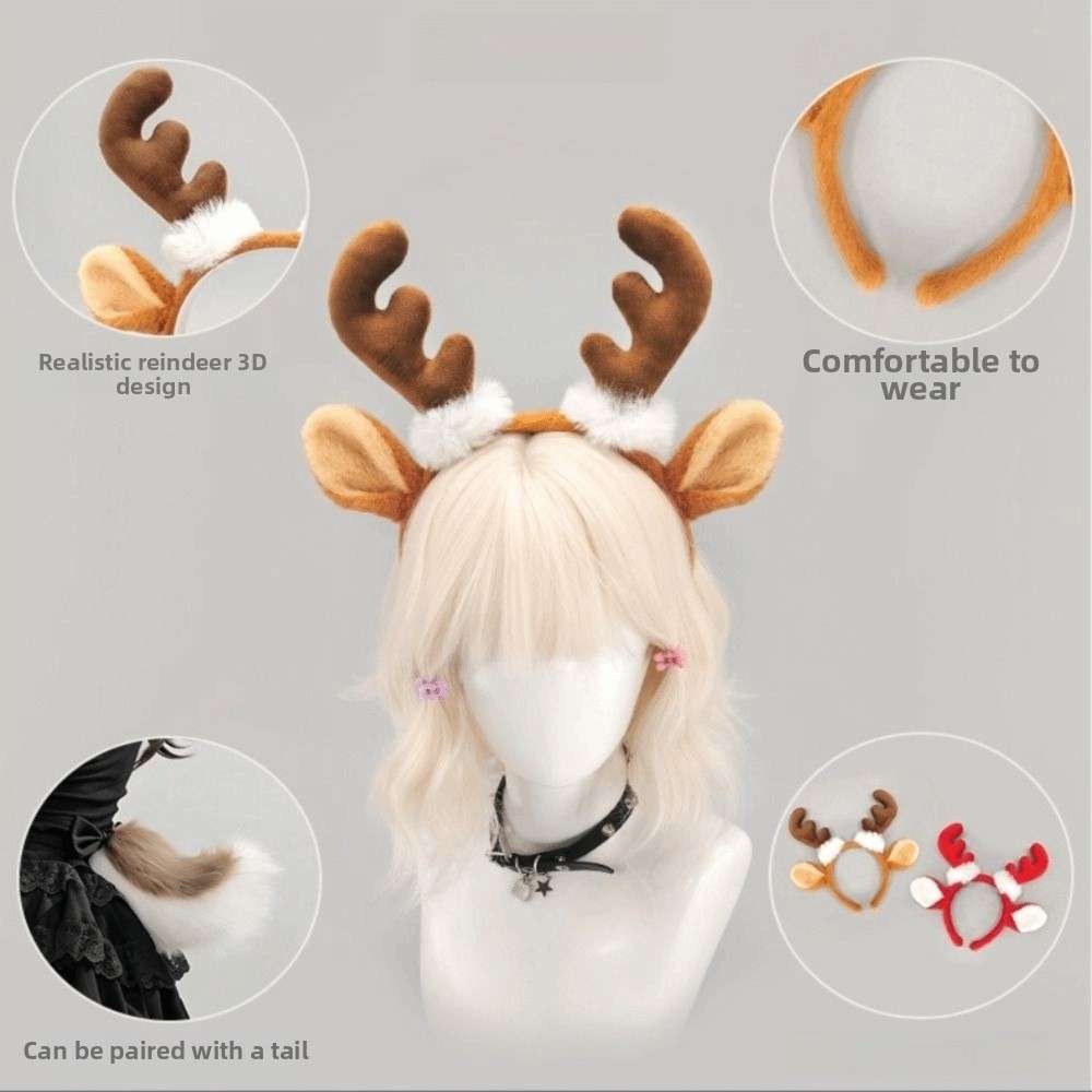 Plush Antler Headband Cute Fes - огляд і ціна Reindeer Antlers Headband