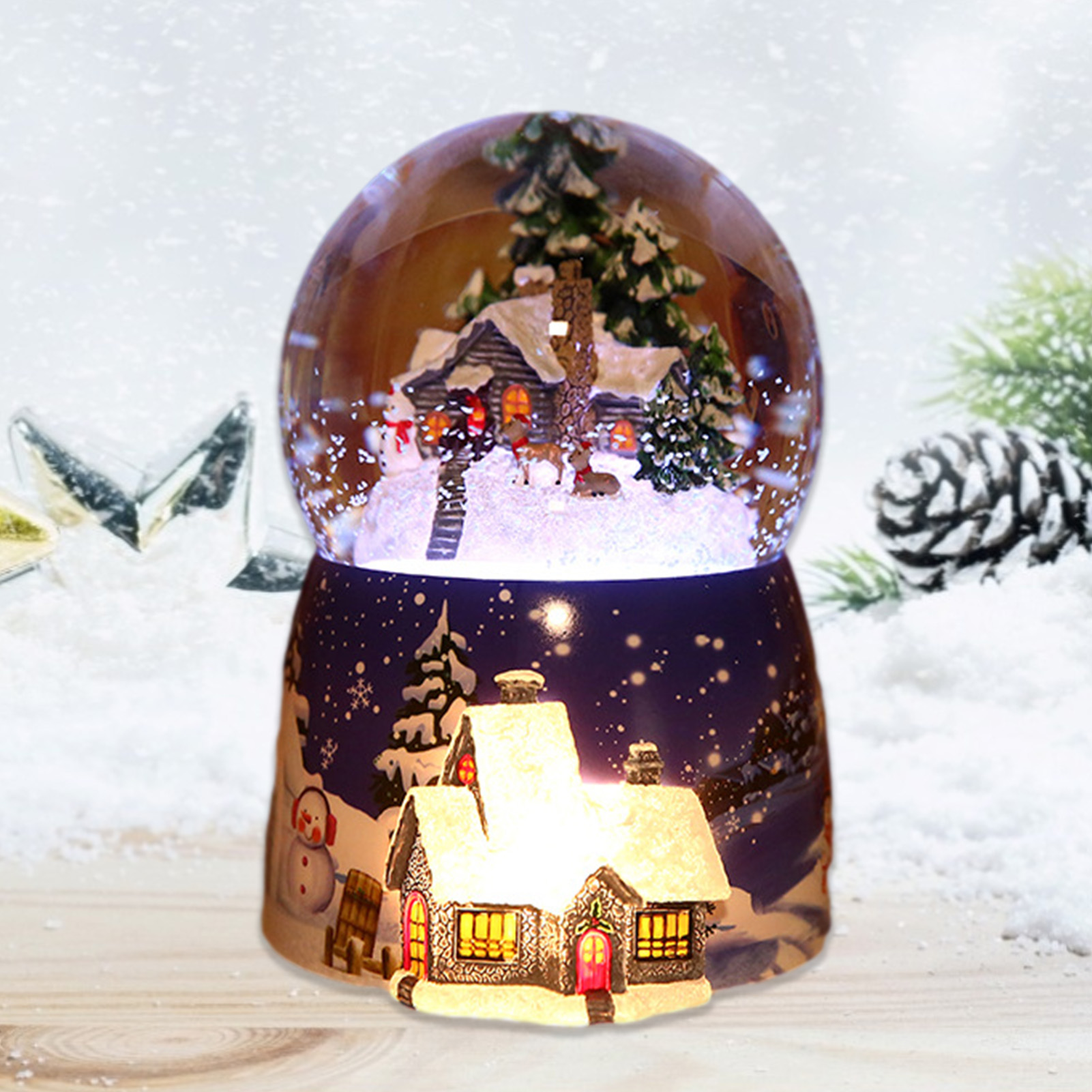 1 Pcs Resin Music Box Crystal  - огляд і ціна Snow Globe Musical