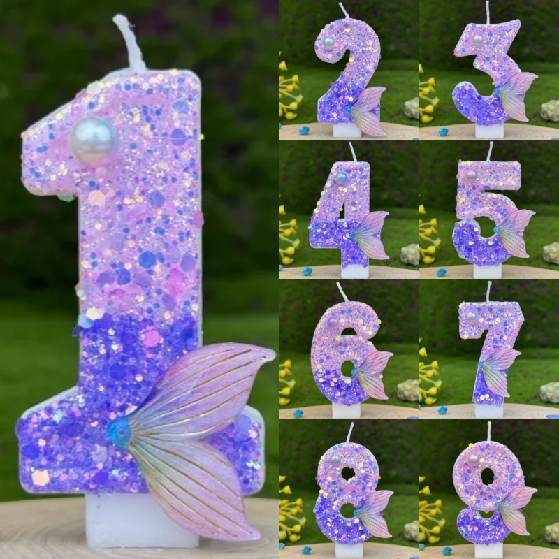 Glitter Purple Gradient Mermai - огляд і ціна Holiday Candle Set