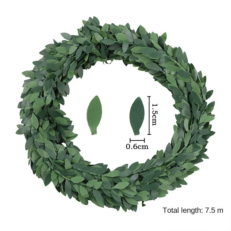 7 Meters Iron Wire Green Leaf  - огляд і ціна Christmas Wreath Fake