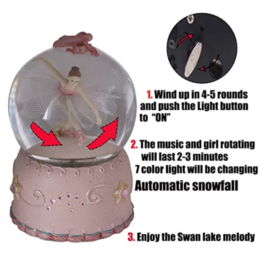 Ballerina Girl Swan Lake Rotat - огляд і ціна Snow Globe Musical
