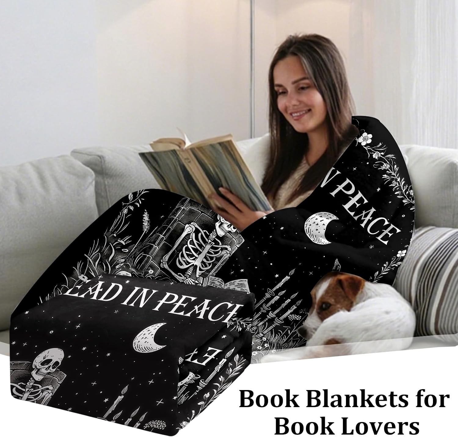 Gothic Ghost Reading Book Blan - огляд і ціна Christmas Throw Blanket